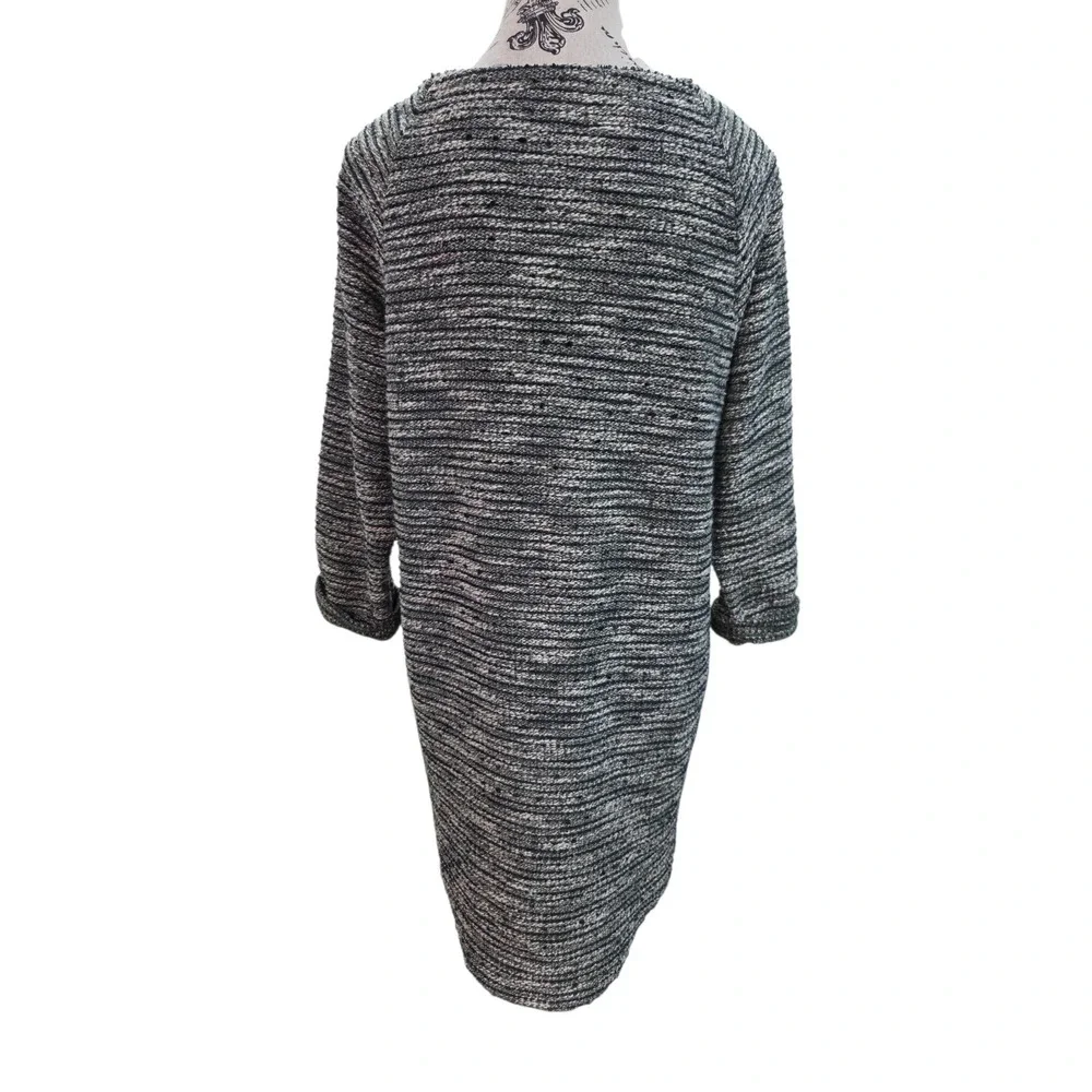 RO&DE Textured Marled Knit Tunic Top Size M Made in USA Green Henley Lagenlook - Picture 2 of 10